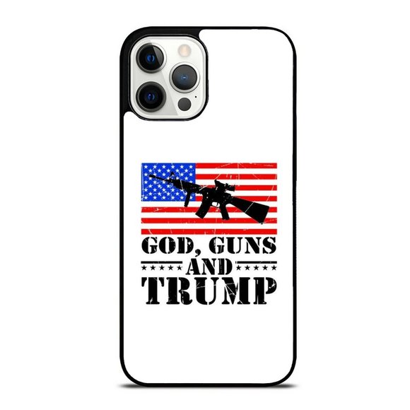 Accessories - God Guns and Trump - US Flag Pro Trump Patriotic 2024 iPhone Case